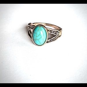 Antique Silver Turquoise Ring
